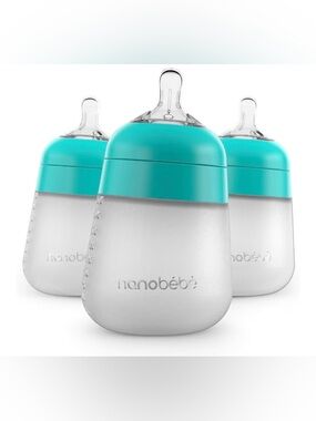 NanoBebe Teal Baby Bottles (Set of 3)